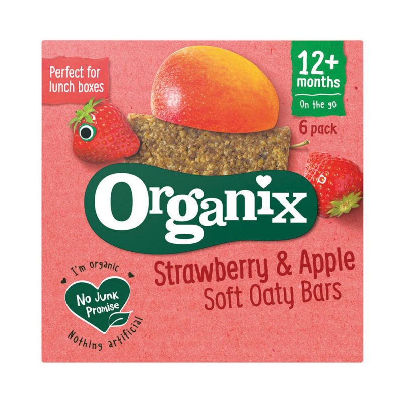 Organix Strawberry and Apple Organic Soft Oaty Bars Multipack 12 Months+ 6x30g